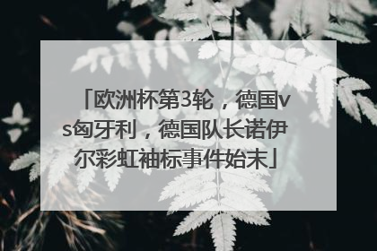 欧洲杯第3轮，德国vs匈牙利，德国队长诺伊尔彩虹袖标事件始末