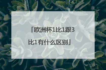 欧洲杯1比1跟3比1有什么区别