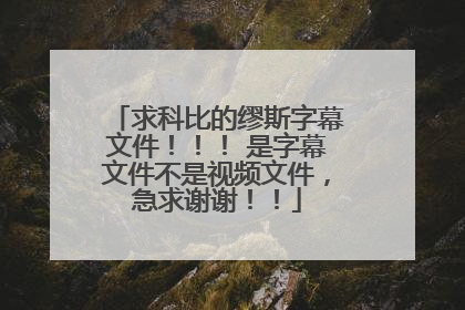 求科比的缪斯字幕文件！！！ 是字幕文件不是视频文件，急求谢谢！！