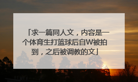 求一篇同人文，内容是一个体育生打篮球后自W被拍到，之后被调教的文