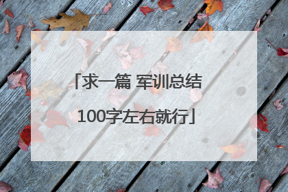 求一篇 军训总结   100字左右就行