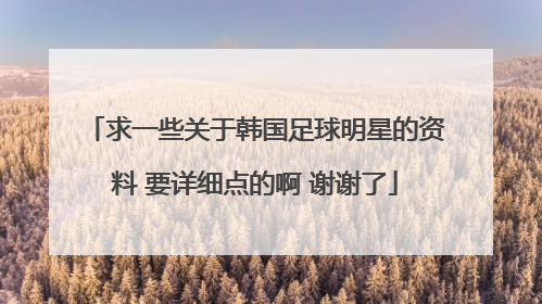 求一些关于韩国足球明星的资料 要详细点的啊 谢谢了