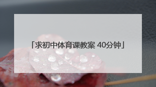 求初中体育课教案 40分钟