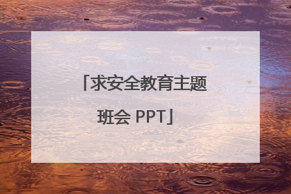 求安全教育主题班会 PPT