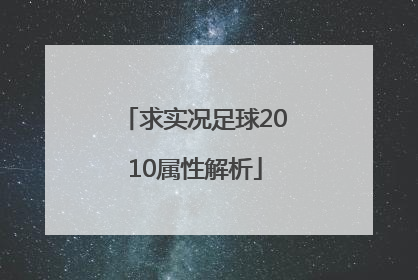 求实况足球2010属性解析