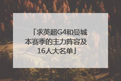 求英超G4和曼城本赛季的主力阵容及16人大名单