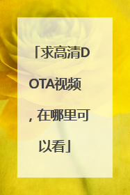 求高清DOTA视频，在哪里可以看