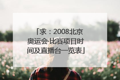 求：2008北京奥运会·比赛项目时间及直播台一览表