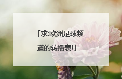 求:欧洲足球频道的转播表!