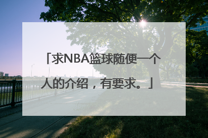 求NBA篮球随便一个人的介绍，有要求。