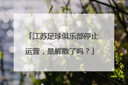 江苏足球俱乐部停止运营，是解散了吗？