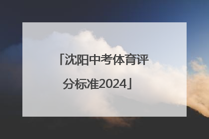 沈阳中考体育评分标准2024