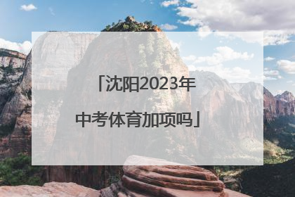 沈阳2023年中考体育加项吗