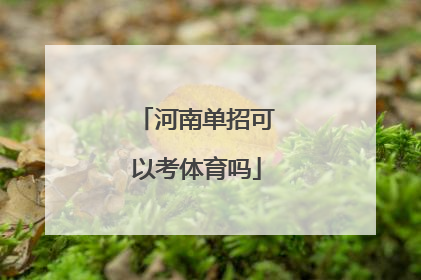 河南单招可以考体育吗