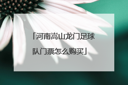 河南嵩山龙门足球队门票怎么购买