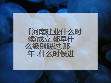 河南建业什么时候i成立.都早什么级别踢过.那一年 .什么时候进入超级联赛？