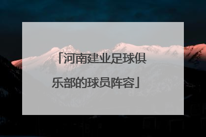 河南建业足球俱乐部的球员阵容