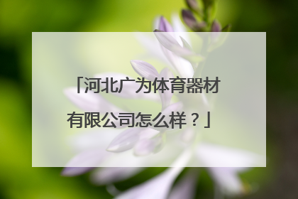 河北广为体育器材有限公司怎么样？