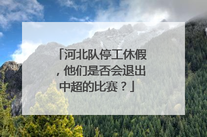 河北队停工休假，他们是否会退出中超的比赛？