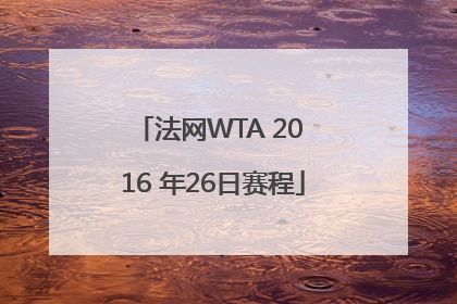 法网WTA 20 16 年26日赛程