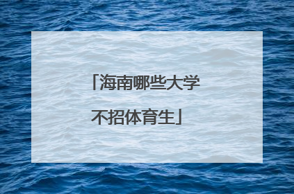 海南哪些大学不招体育生