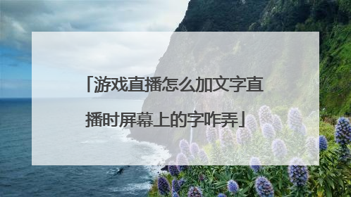 游戏直播怎么加文字直播时屏幕上的字咋弄