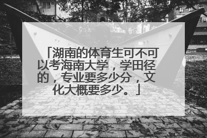 湖南的体育生可不可以考海南大学，学田径的，专业要多少分，文化大概要多少。