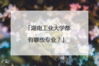 湖南工业大学都有哪些专业？