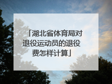 湖北省体育局对退役运动员的退役费怎样计算