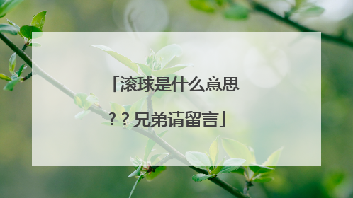 滚球是什么意思?？兄弟请留言