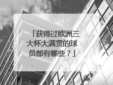 获得过欧洲三大杯大满贯的球员都有哪些？