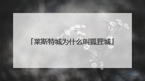 莱斯特城为什么叫狐狸城