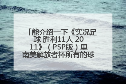 能介绍一下《实况足球 胜利11人 2011》（PSP版）里南美解放者杯所有的球队吗？都不太熟悉。