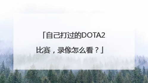 自己打过的DOTA2比赛，录像怎么看？