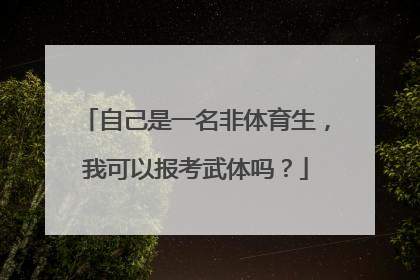 自己是一名非体育生，我可以报考武体吗？