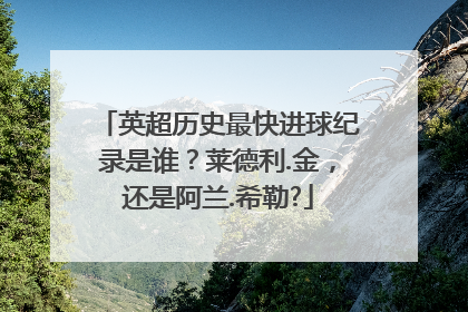 英超历史最快进球纪录是谁？莱德利.金，还是阿兰.希勒?