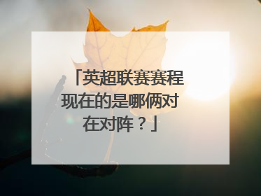 英超联赛赛程现在的是哪俩对在对阵？