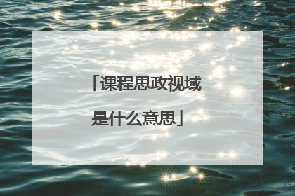 课程思政视域是什么意思