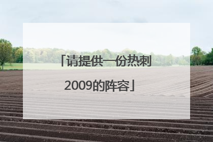 请提供一份热刺2009的阵容