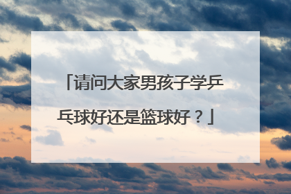 请问大家男孩子学乒乓球好还是篮球好？