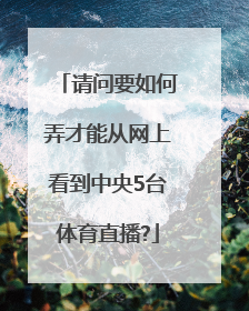 请问要如何弄才能从网上看到中央5台体育直播?