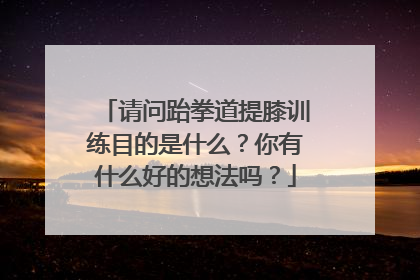 请问跆拳道提膝训练目的是什么？你有什么好的想法吗？