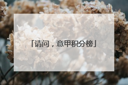 请问，意甲积分榜