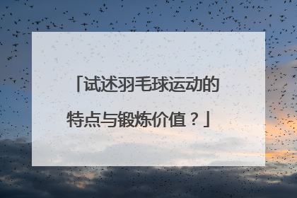 试述羽毛球运动的特点与锻炼价值？