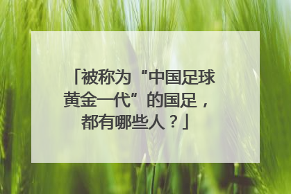 被称为“中国足球黄金一代”的国足，都有哪些人？