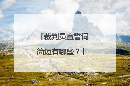 裁判员宣誓词简短有哪些？