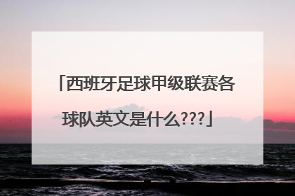 西班牙足球甲级联赛各球队英文是什么???