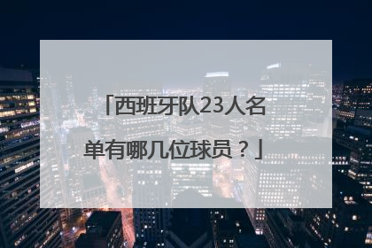 西班牙队23人名单有哪几位球员？