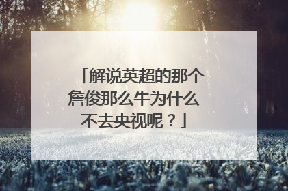 解说英超的那个詹俊那么牛为什么不去央视呢？