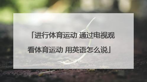 进行体育运动 通过电视观看体育运动 用英语怎么说